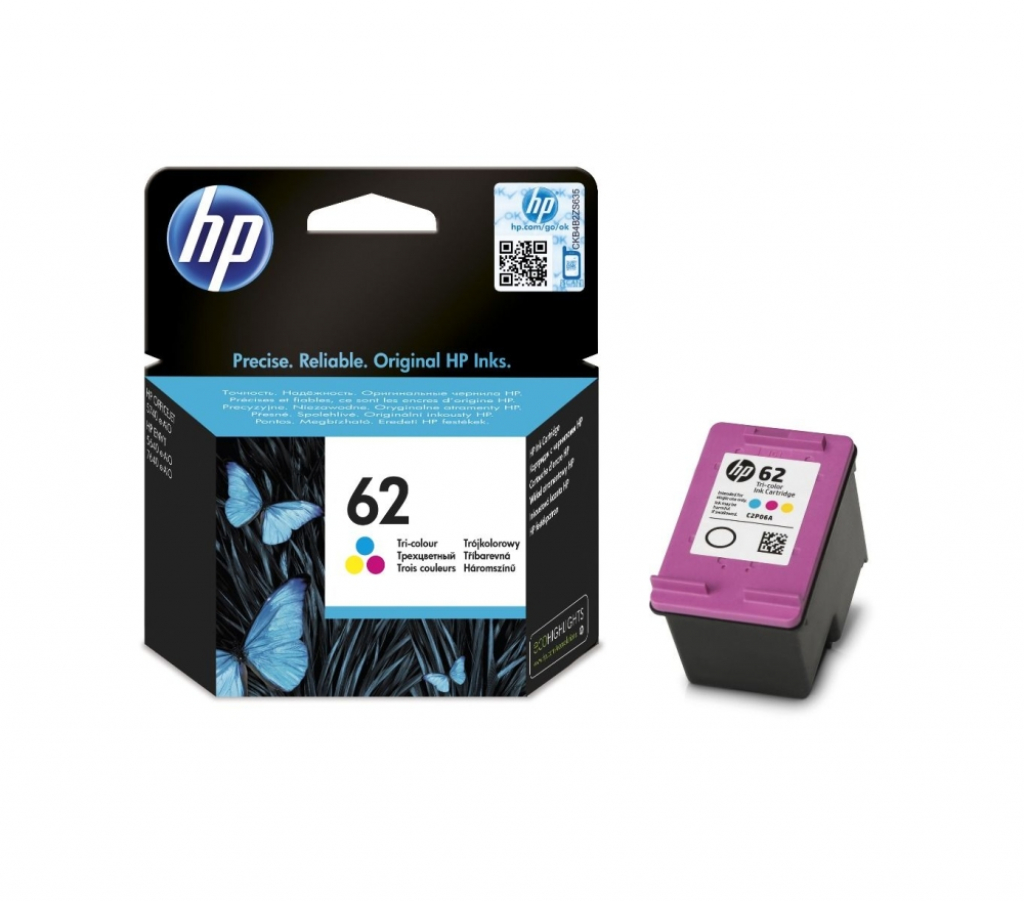 Касета с мастило HP 62 Tri-color Original Ink Cartridgeна ниска цена с бърза доставка - BestPC.BG