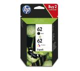 Консуматив за 3D принтер HP 62 2-pack Black-Tri-color Original Ink Cartridgesна ниска цена с бърза доставка - BestPC.BG