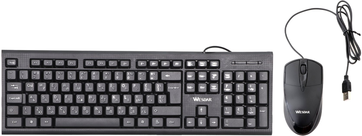 Wesdar Комплект - клавиатура и мишка KM5, кирилизирана, с кабел, USB, чернина ниска цена с бърза доставка - BestPC.BG