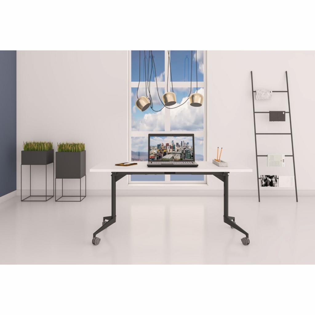 Бюро RFG Мобилна сгъваема конферентна маса Flip, 140 x 80 x 74 cm, плот бял и чернина ниска цена с бърза доставка - BestPC.BG