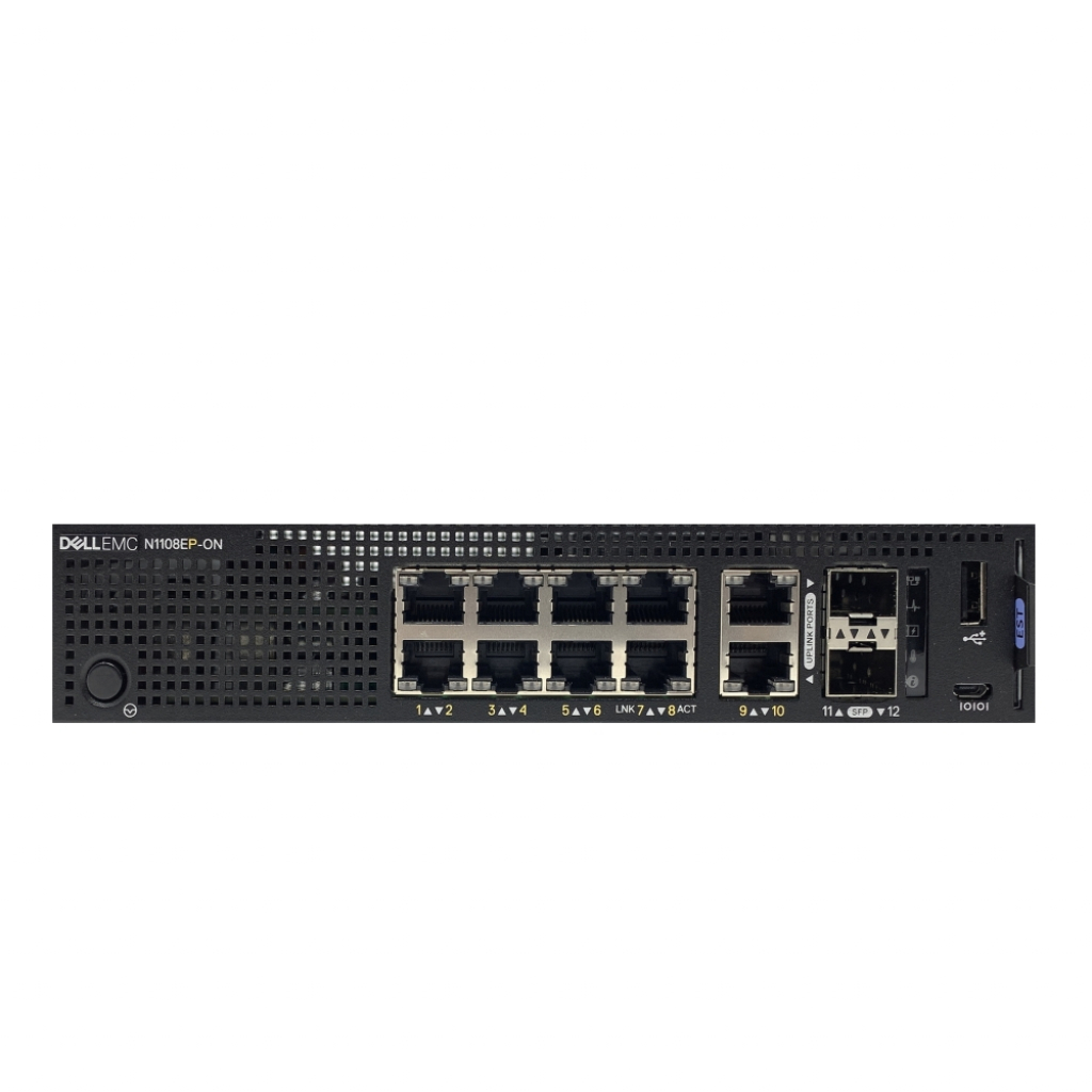 Комутатор/Суич Dell EMC Switch N1108EP-ON, Gigabit, L2, 2x GbE RJ45 and 2x GbE SFP interfacesна ниска цена с бърза доставка - BestPC.BG