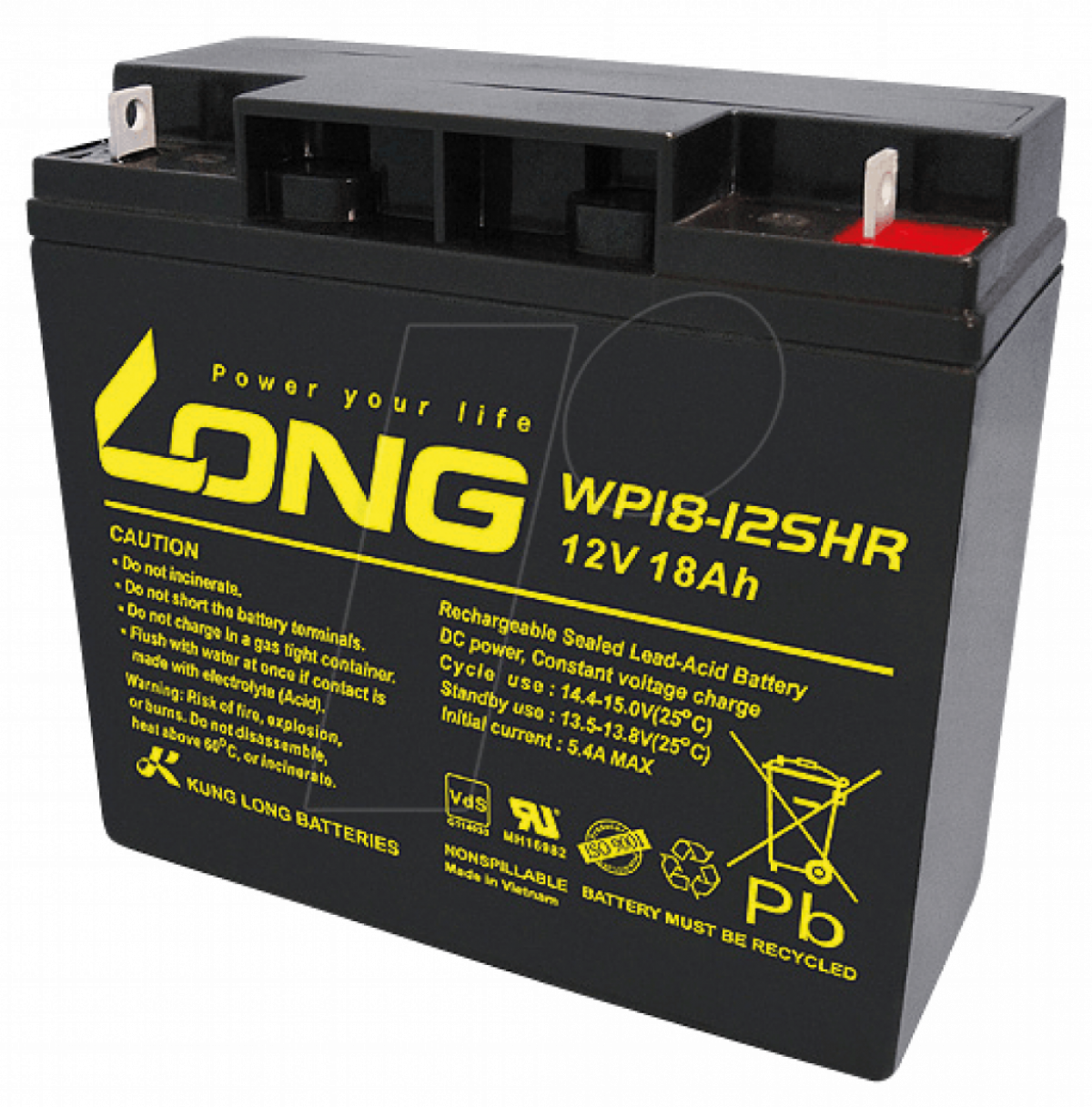 Aкумулаторна батерия Long WP18-12SHR F3, 12V 18Ah, 181 x 76 x 167 ммна ниска цена с бърза доставка