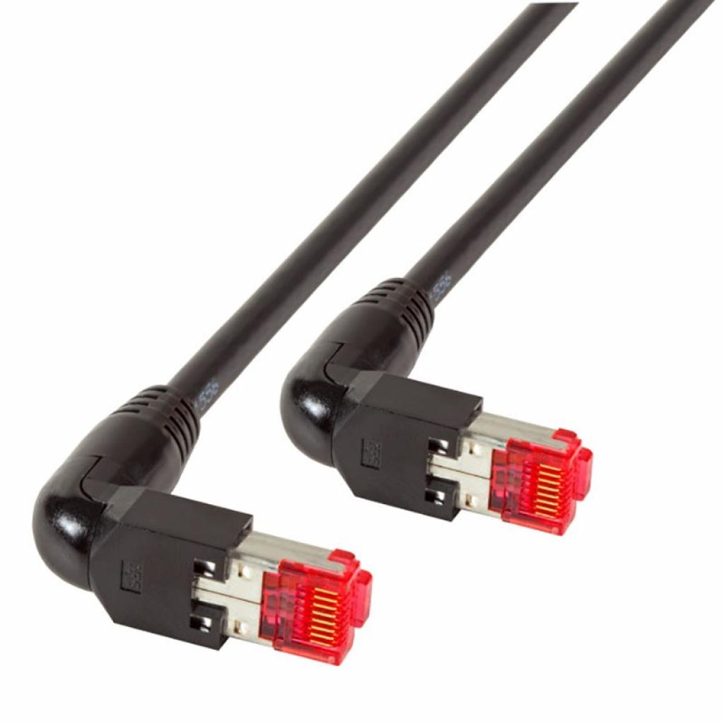 Пач корда с ъглови конектори RJ45, S/FTP, кат. 6а, чернана ниска цена с бърза доставка - BestPC.BG
