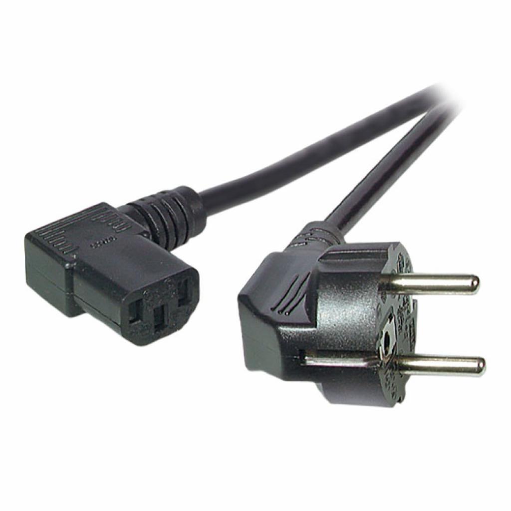 Кабел/адаптер Power Cable Schuko CEE7/7 90° - C13 90°, blackна ниска цена с бърза доставка - BestPC.BG