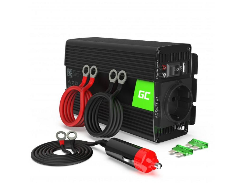Инвертор GREEN CELL, 12-220V, DC-AC, 500W-1000W, Модифицирана синусоидана ниска цена с бърза доставка - BestPC.BG