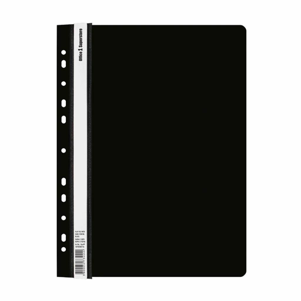 Office 1 Папка, PP, с европерфорация, черна, 12 брояна ниска цена с бърза доставка - BestPC.BG