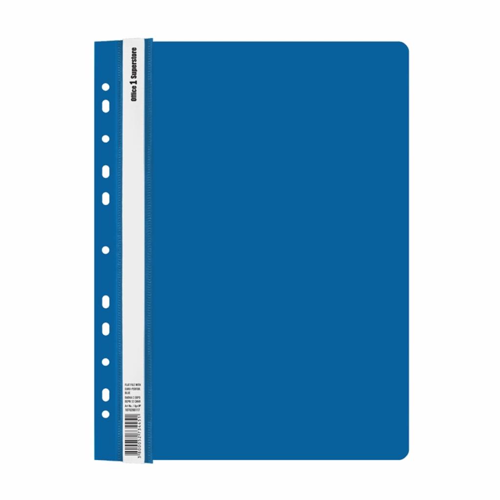 Office 1 Папка, PP, с европерфорация, синя, 12 брояна ниска цена с бърза доставка - BestPC.BG