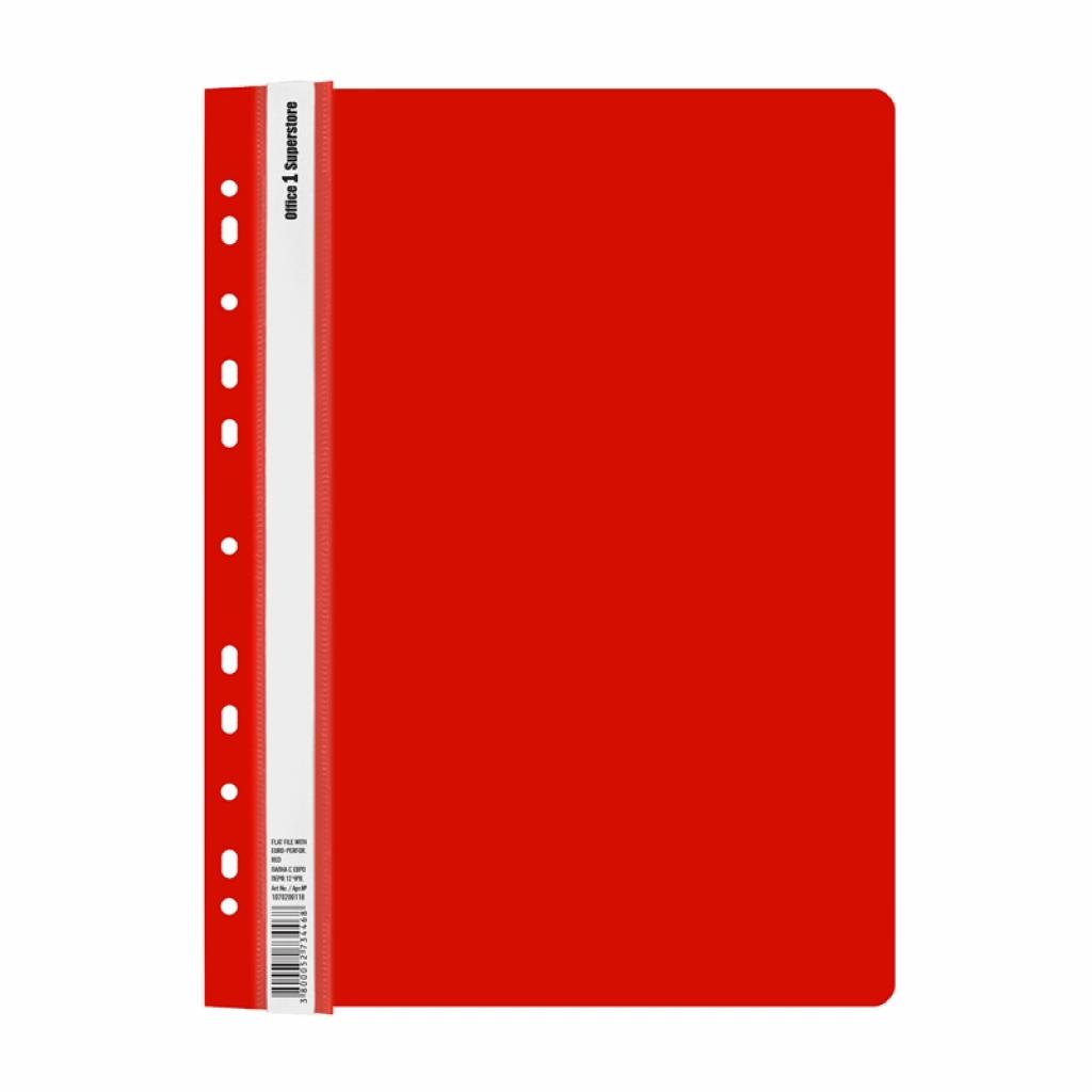 Office 1 Папка, PP, с европерфорация, червена, 12 брояна ниска цена с бърза доставка - BestPC.BG
