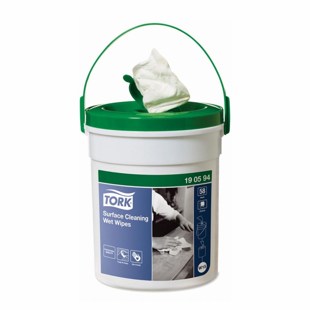 Почистващ продукт Tork Мокри кърпи в кофа W14, 58 брояна ниска цена с бърза доставка - BestPC.BG