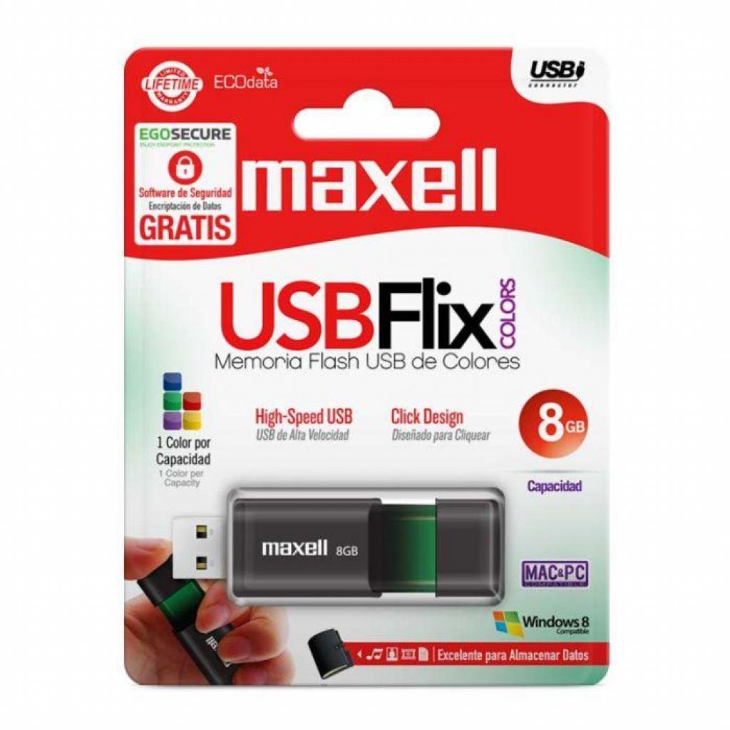 USB памет MAXELL FLIX, USB 2.0, 8GB, ЧЕРЕНна ниска цена с бърза доставка - BestPC.BG