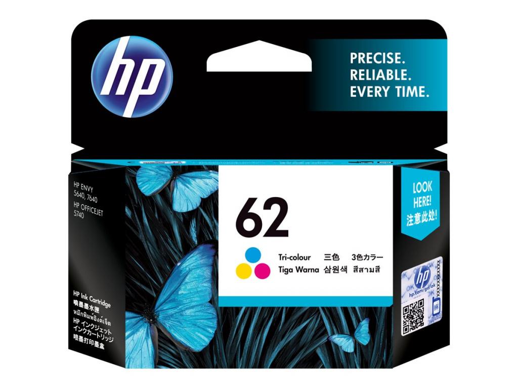 Касета с мастило HP 62 original Ink cartridge C2P06AE UUS tri-colour standard capacity 1-packна ниска цена с бърза доставка - BestPC.BG