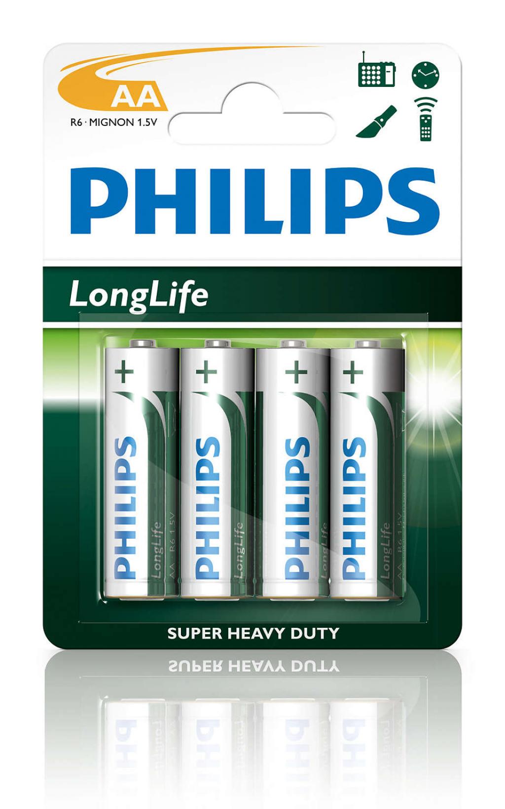 Батерия PHILIPS battery longlife AA 4TK-PKна ниска цена с бърза доставка - BestPC.BG