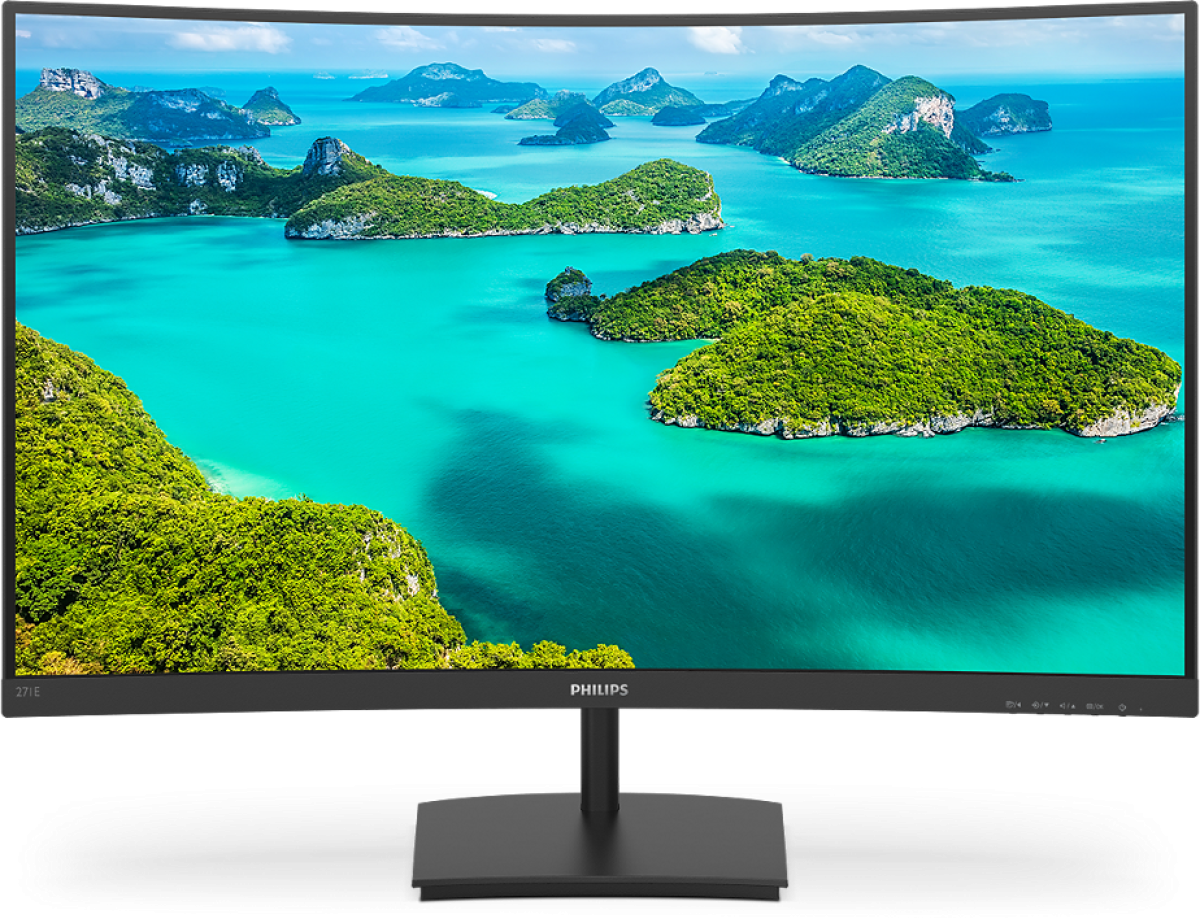 Монитор Philips 271E1SCA, 27" Curved 1500R VA WLED, 1920x1080 75Hz, 4ms, 250cd-m2на ниска цена с бърза доставка - BestPC.BG