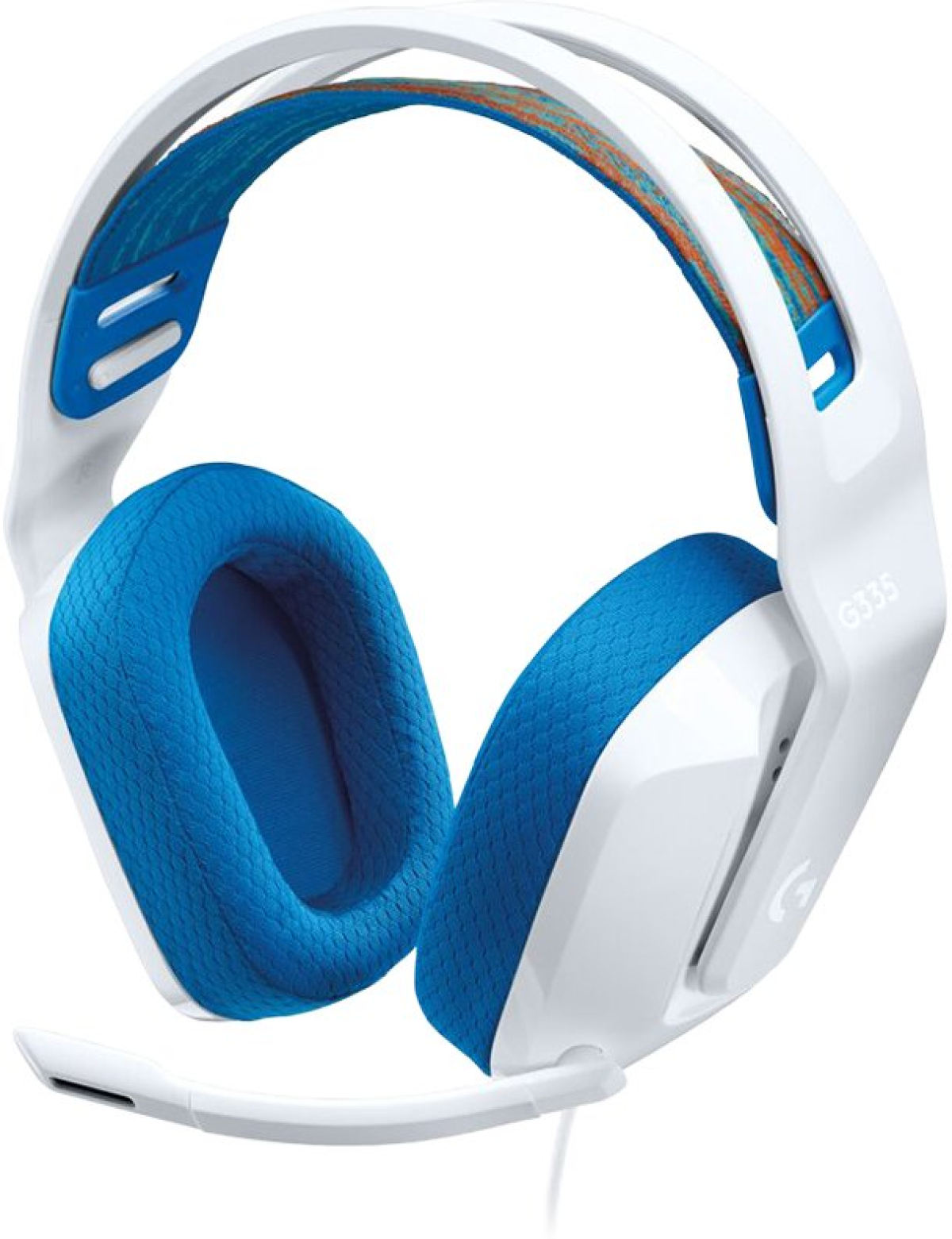 Слушалки Геймърски LOGITECH G335 Wired Gaming Headset - WHITE - 3.5 MM, бели/синина ниска цена с бърза доставка - BestPC.BG