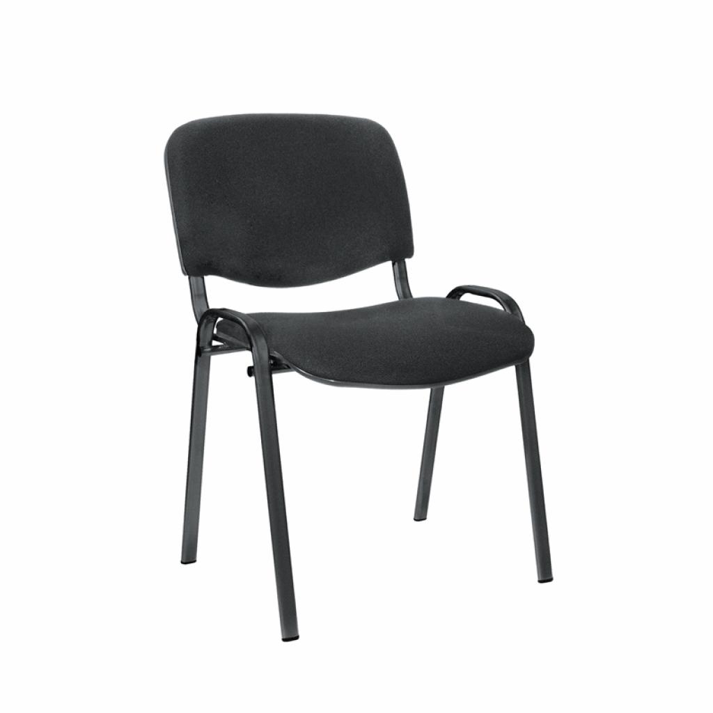Посетителски стол ISO Black, текстил, метална основа, до 120 kg, черенна ниска цена с бърза доставка - BestPC.BG