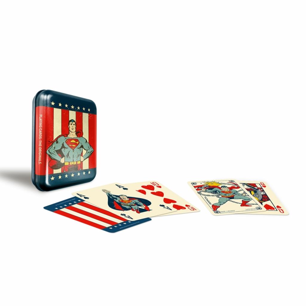 Cartamundi Карти за игра Superman Vintage, в метална кутияна ниска цена с бърза доставка - BestPC.BG