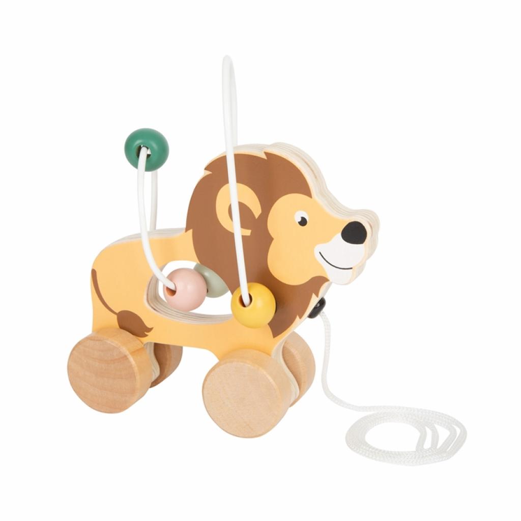 Small Foot Лъвче, дървена играчка за дърпане със спирала, сафарина ниска цена с бърза доставка - BestPC.BG