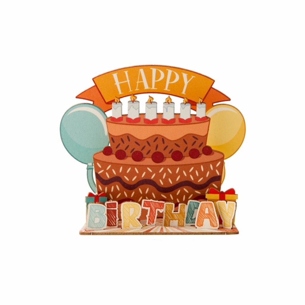 Продукт Gespaensterwald 3D картичка, Happy Birthday cake, дървенана ниска цена с бърза доставка - BestPC.BG