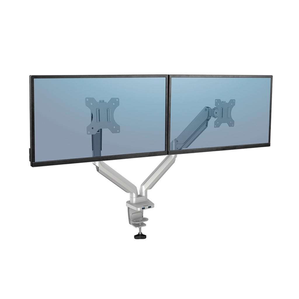 Fellowes Стойка за 2 монитора, с двойно рамо, до 8 kg, бялана ниска цена с бърза доставка - BestPC.BG