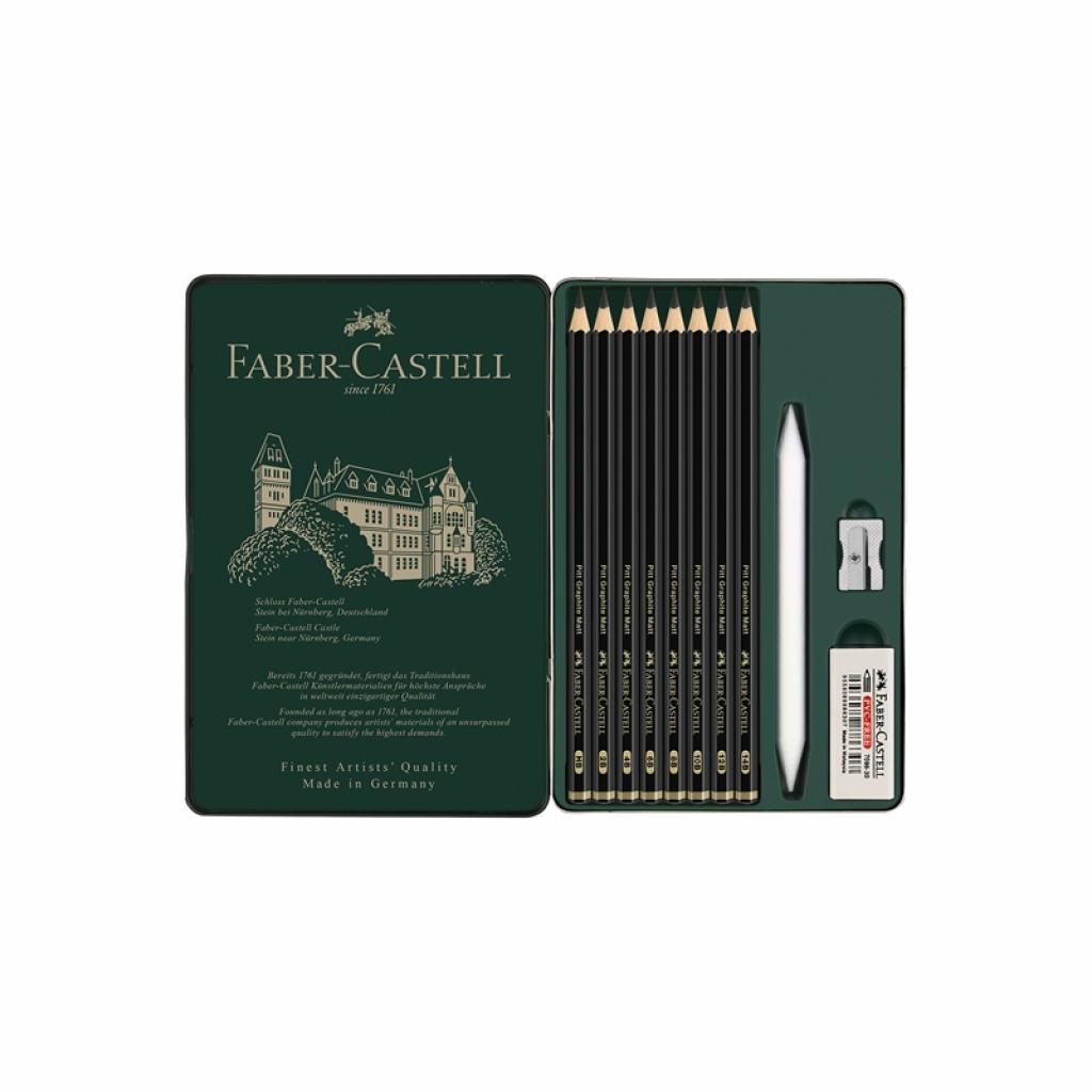 Faber-Castell Моливи Pitt Graphite Matt, чернографитни, комплект от 11 частина ниска цена с бърза доставка - BestPC.BG