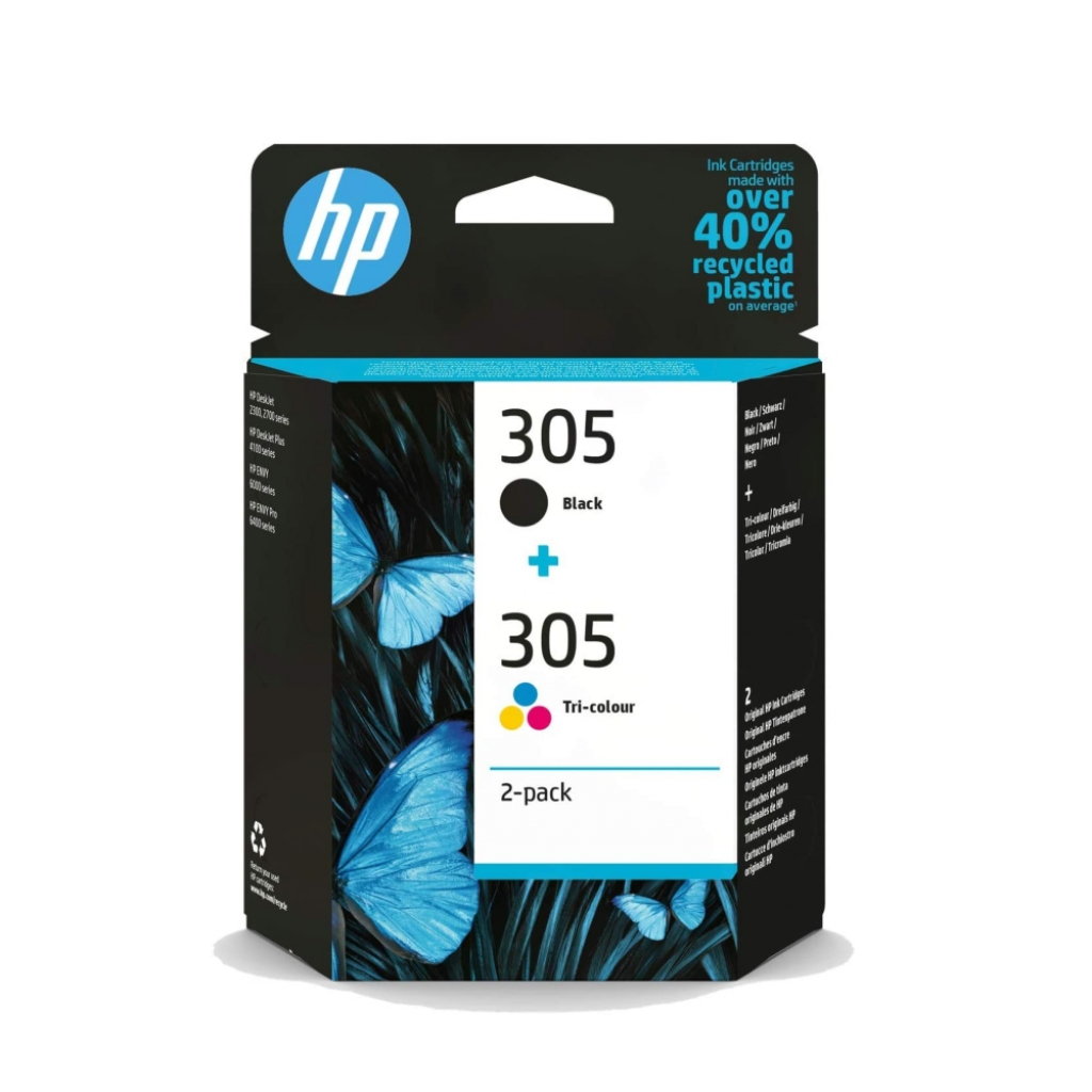 Касета с мастило HP 305 2-Pack Tri-color-Black Original Ink Cartridgeна ниска цена с бърза доставка - BestPC.BG