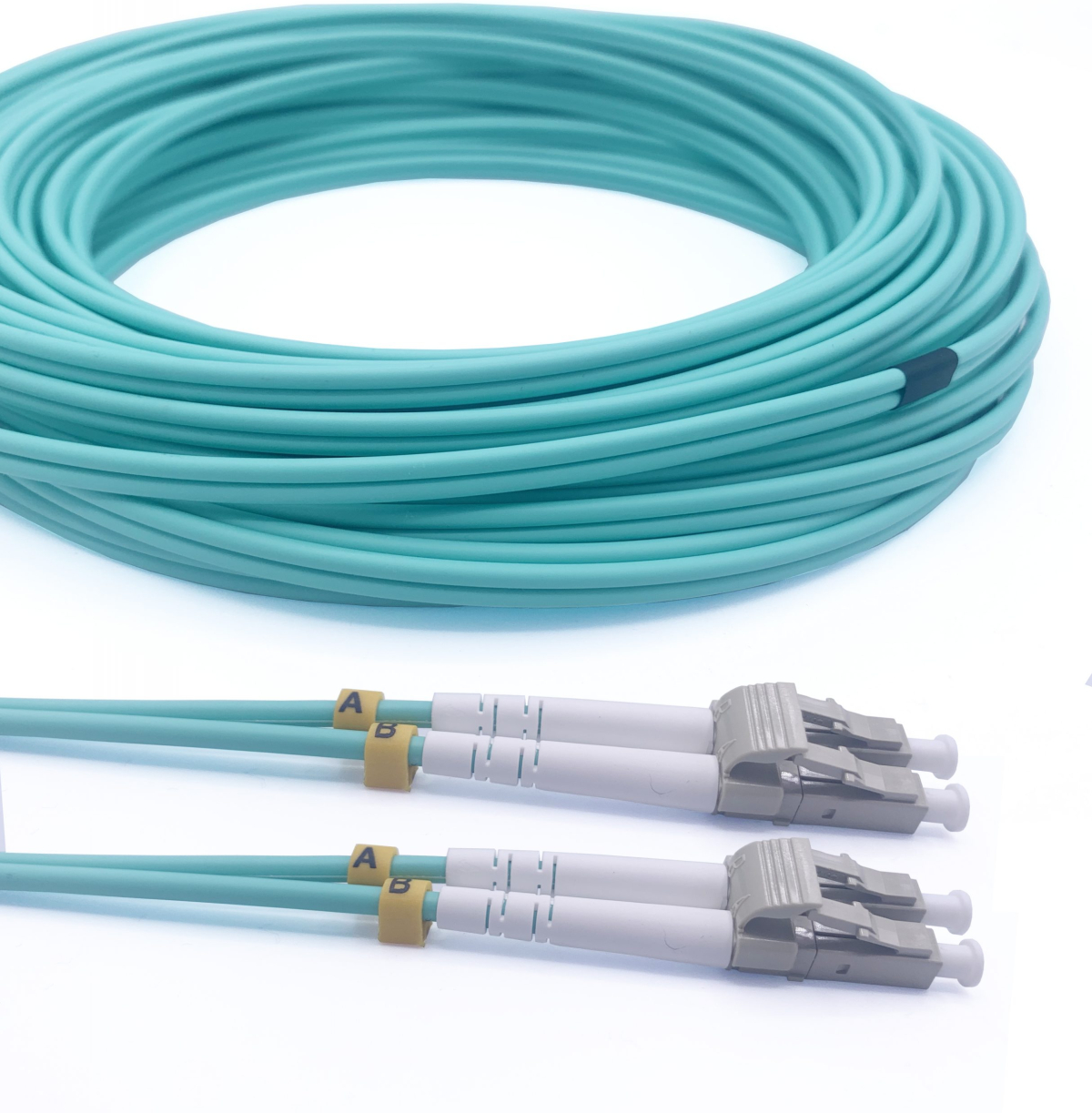 Оптична пач корда Оптичен пач кабел, LC-LC мулти мод OM3 дуплекс, 3мм, 10м.на ниска цена с бърза доставка - BestPC.BG