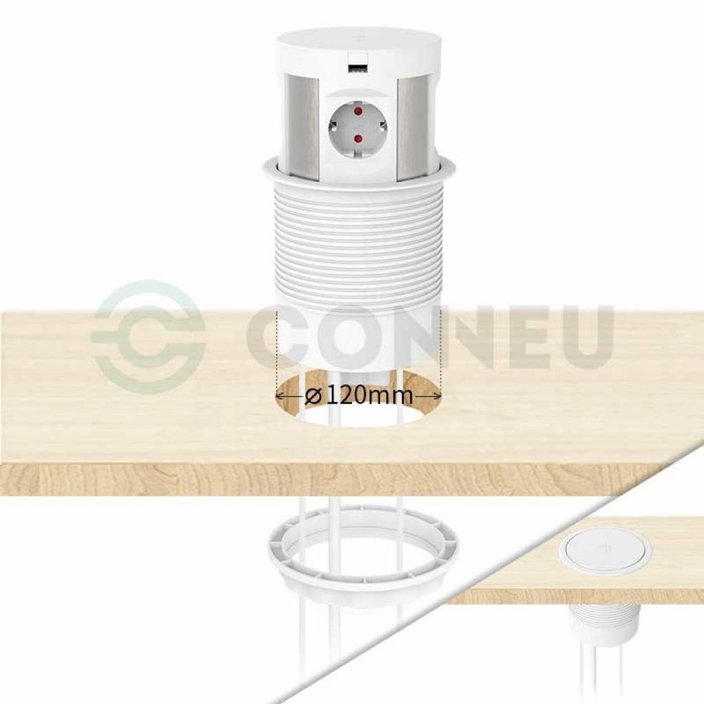 Продукт Захранваща колонка за бюро с USB, RJ 45 и безжично заряднона ниска цена с бърза доставка - BestPC.BG