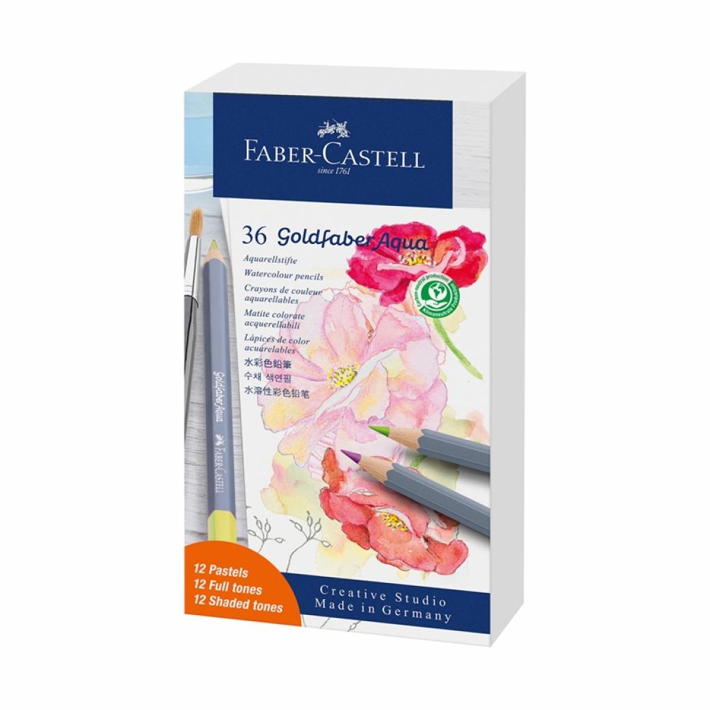 Faber-Castell Моливи Goldfaber Aqua, 12 пастелни и 24 стандартни цвятана ниска цена с бърза доставка - BestPC.BG