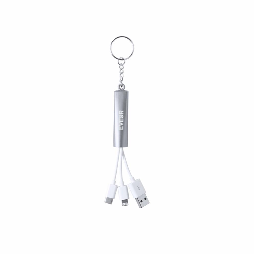 Zaref Кабел 3 в 1 USB, Lightning, micro USB и USB type C, сребристна ниска цена с бърза доставка - BestPC.BG