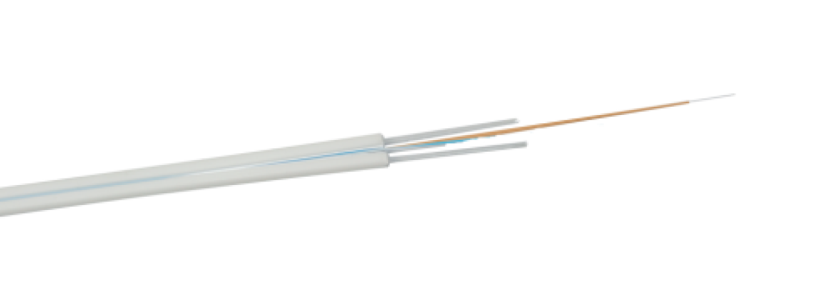 Инсталационен оптичен кабел FTTH 2 влакнa 2x0.5mm SW бял, 1000 метрана ниска цена с бърза доставка - BestPC.BG