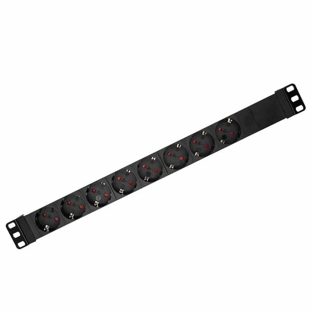 Контакт за шкаф Разклонител за монтаж в 19 инчов шкаф, 8 гнезда Шуко + 1хC14на ниска цена с бърза доставка - BestPC.BG