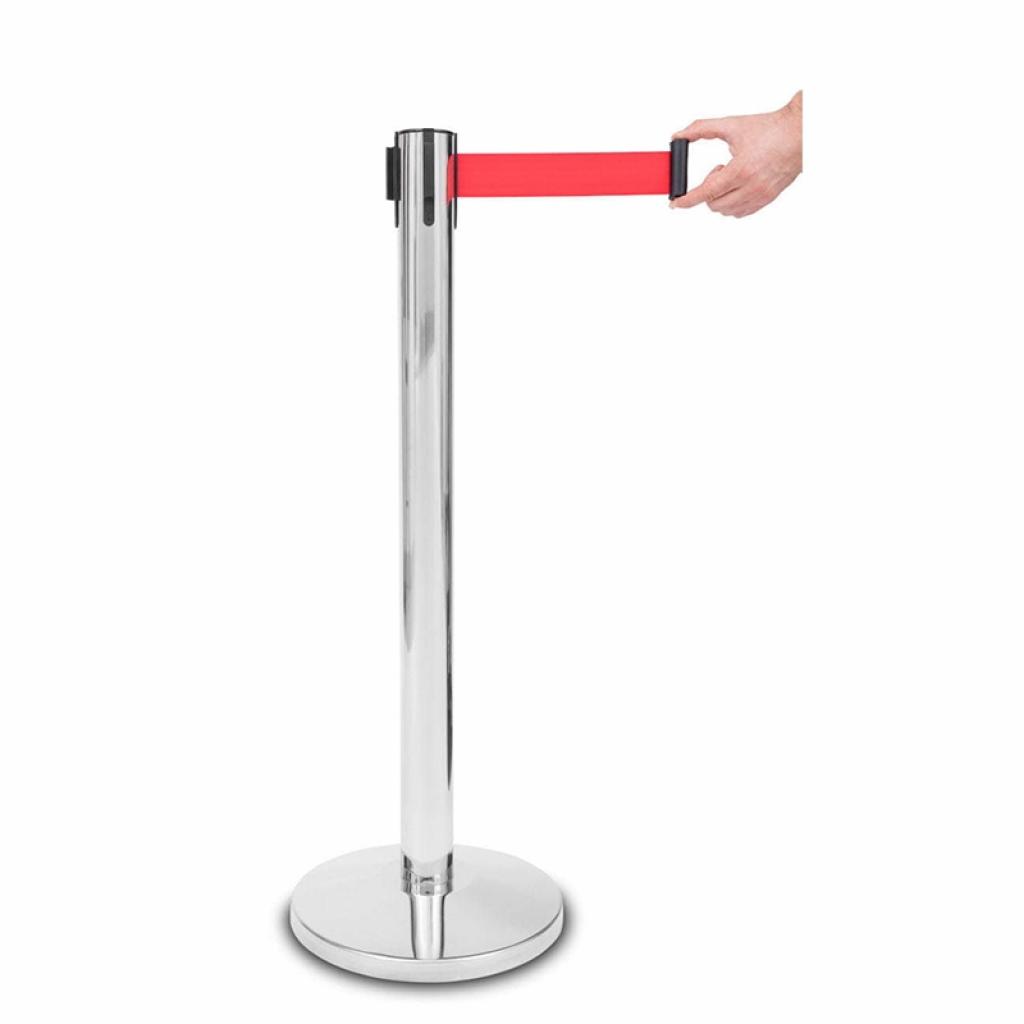 Продукт Ограничително колче, хром, с червена лента, 235 cmна ниска цена с бърза доставка - BestPC.BG