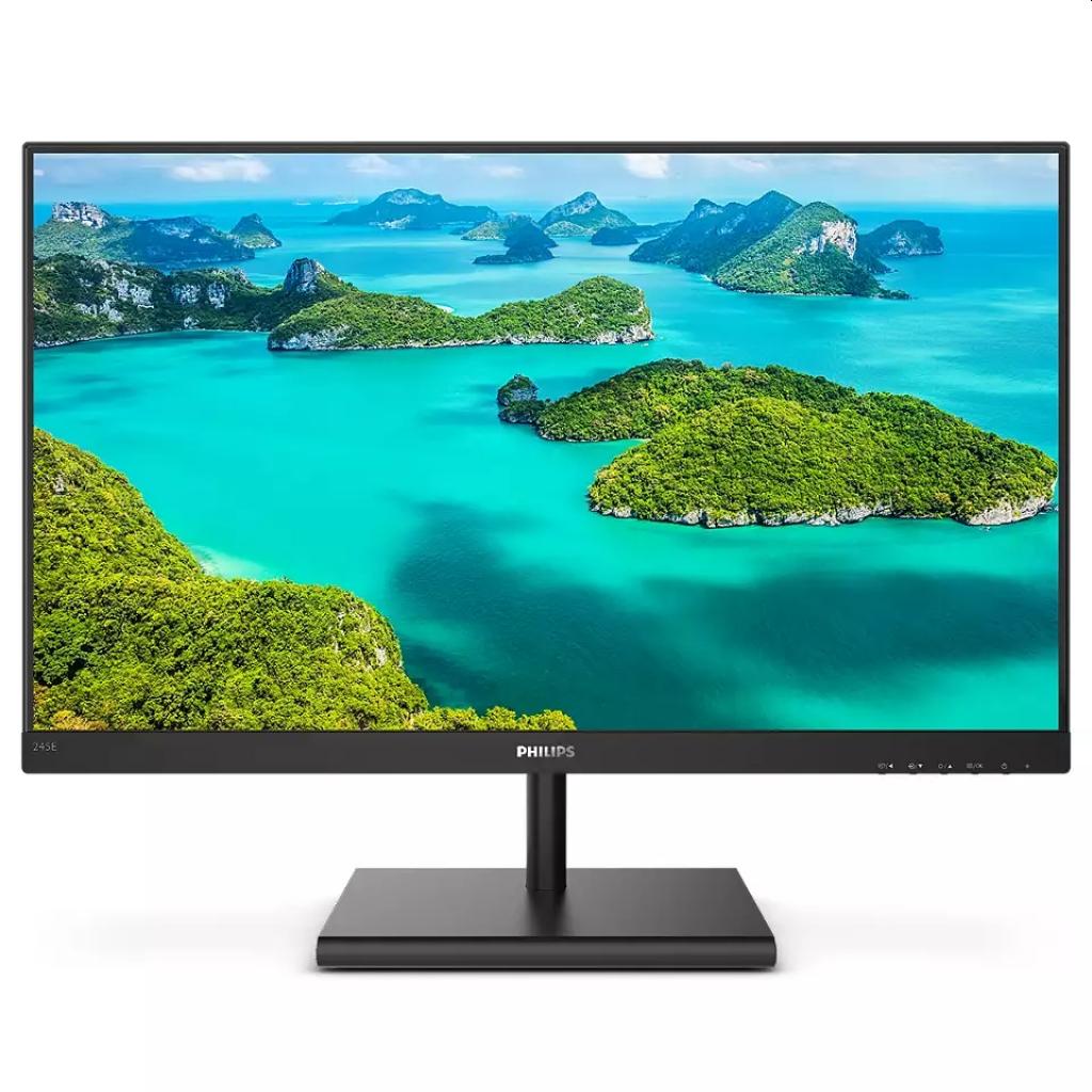 Монитор Philips 245E1S-00, 23.8" IPS WLED, 2560x1440@75Hz, 4ms GtG, 250cd-m2, 1000:1,на ниска цена с бърза доставка - BestPC.BG