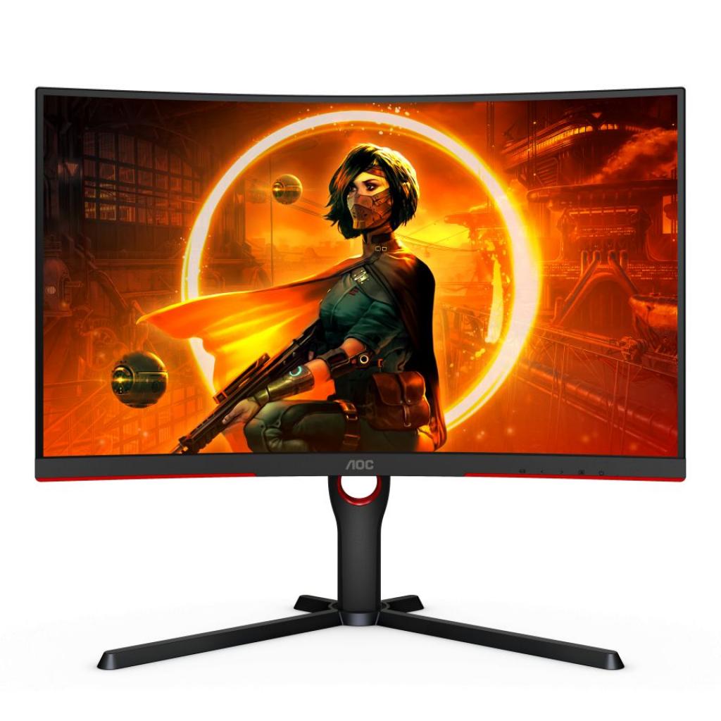 Монитор AOC CQ27G3SU-BK 27inch QHD VA 165Hz 4ms 300cd-m2 HDMIx2 DP USB 3.2x4на ниска цена с бърза доставка - BestPC.BG