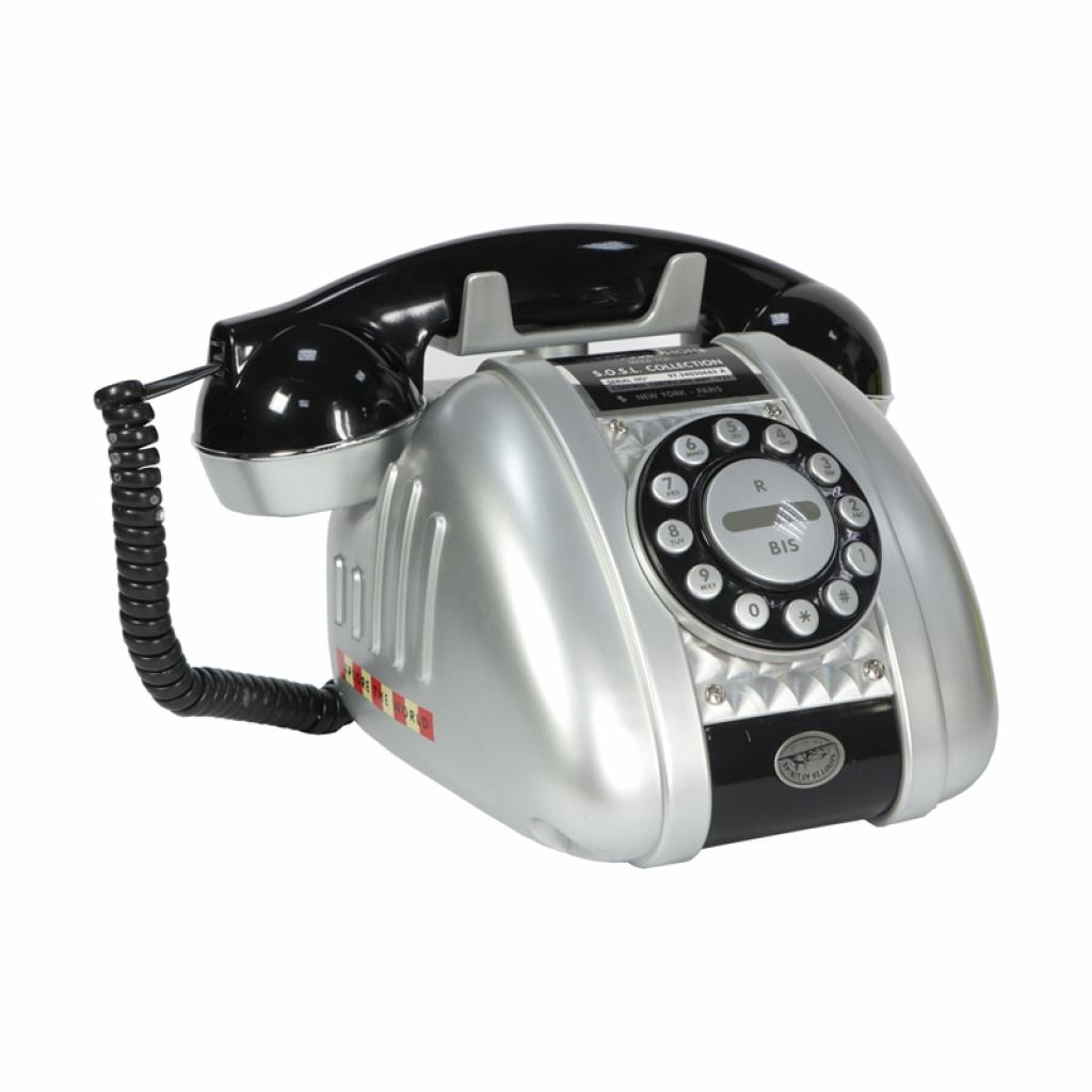 Продукт Sosl Ретро телефон 541383, черно-сребристна ниска цена с бърза доставка - BestPC.BG