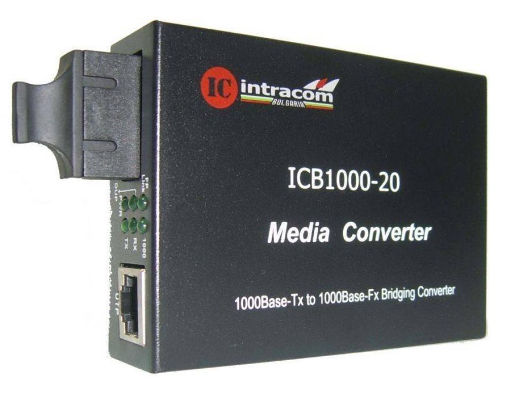 Гигабитов медиа конвертор 10-100-1000М, сингъл мод 1310nm 20 кмна ниска цена с бърза доставка - BestPC.BG