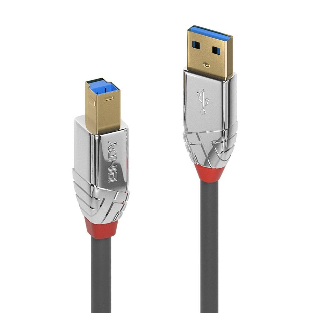LINDY LNY-36662 :: USB 3.0 кабел, 1x Type A M, 1x Type B M, Cromo Line, сив, 2.0 мна ниска цена с бърза доставка - BestPC.BG