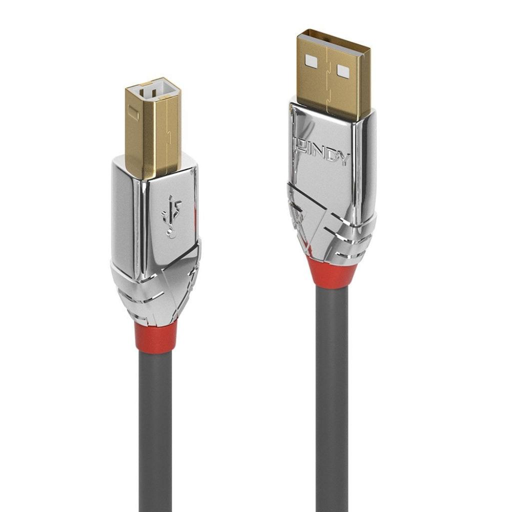 LINDY LNY-36642 :: USB 2.0 кабел, 1x Type A, 1x Type B, Cromo Line, сив, 2.0 мна ниска цена с бърза доставка - BestPC.BG