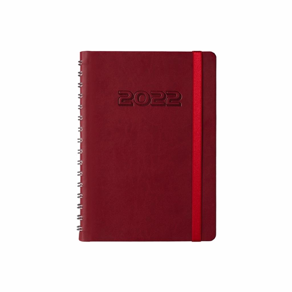 Календар-бележник, А5, с дати, със спирала и ластик, луксозен, бордона ниска цена с бърза доставка - BestPC.BG