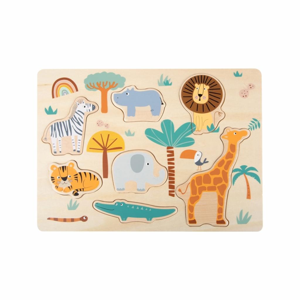 Small Foot Пъзел Сафари, за вгнездяване, дървен, 7 частина ниска цена с бърза доставка - BestPC.BG