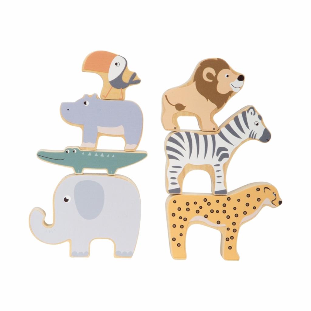 Small Foot Комплект животни, дървени, за подреждане, 7 частина ниска цена с бърза доставка - BestPC.BG