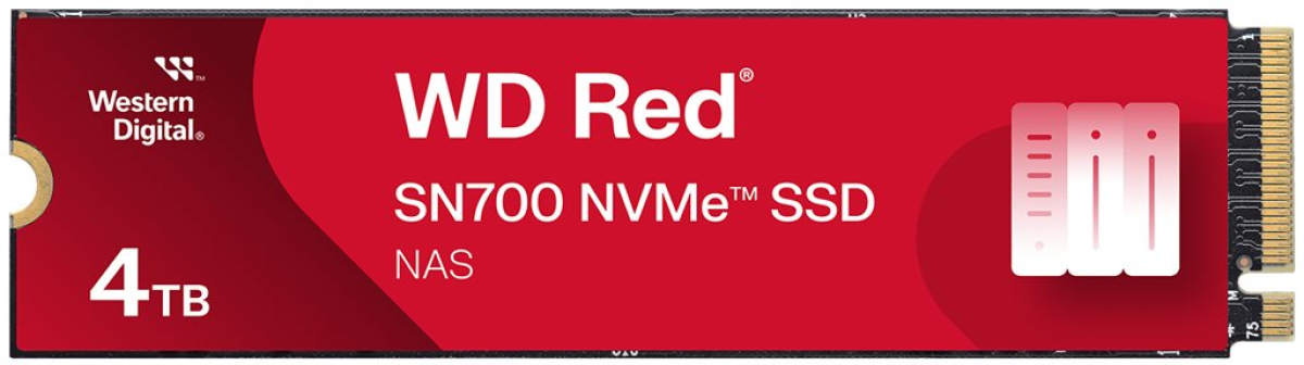 SSD WD Red SN700 NVMe, 4TB, M.2 2280, PCIe Gen3, 8Gb-s, вътрешен диск за NAS устройства POWERED BY SANDISKна ниска цена с бърза доставка - BestPC.BG