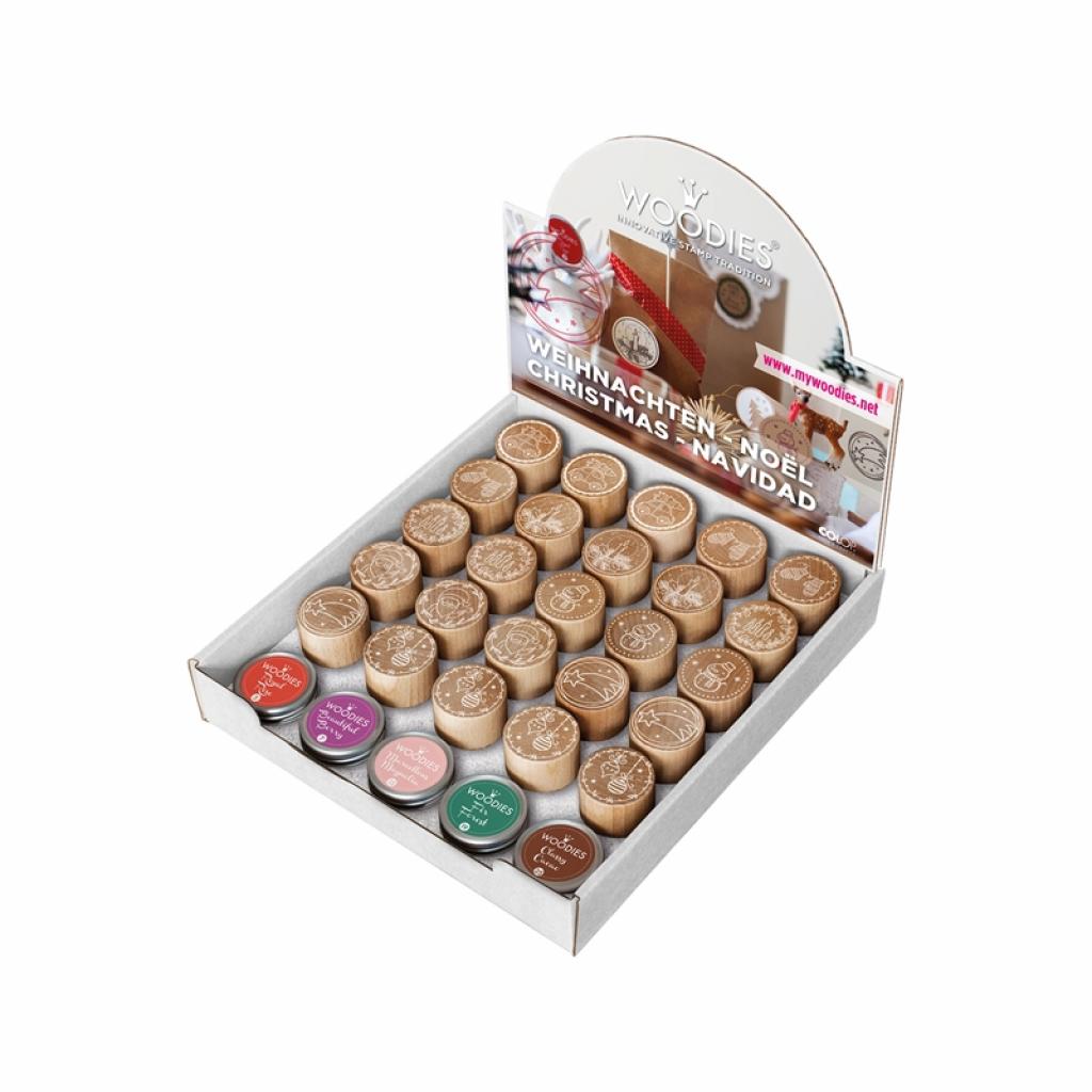 Colop Дисплей Woodies с печати Коледа, 25 броя, с включени 5 тампона, асортина ниска цена с бърза доставка - BestPC.BG