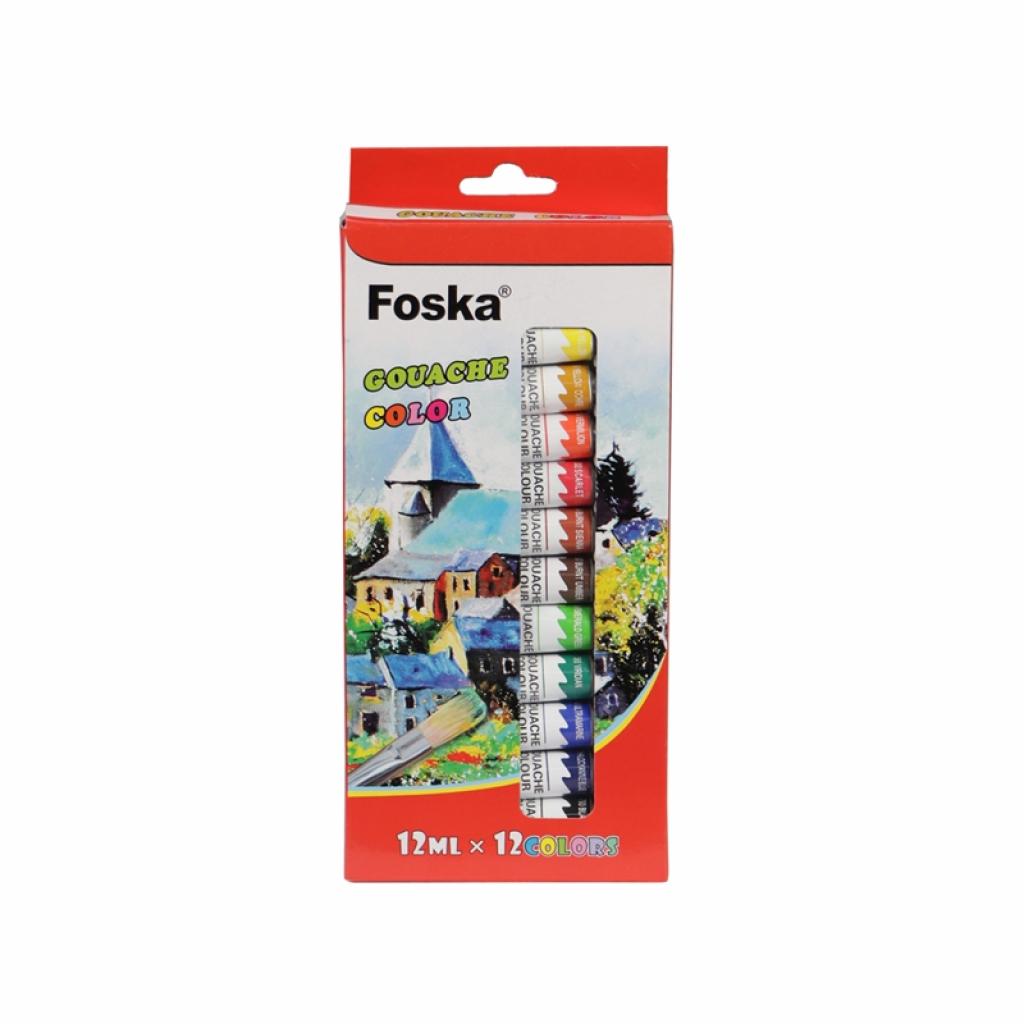 Foska Темперни бои, професионални, в тубички, 12 ml, 12 цвятана ниска цена с бърза доставка - BestPC.BG