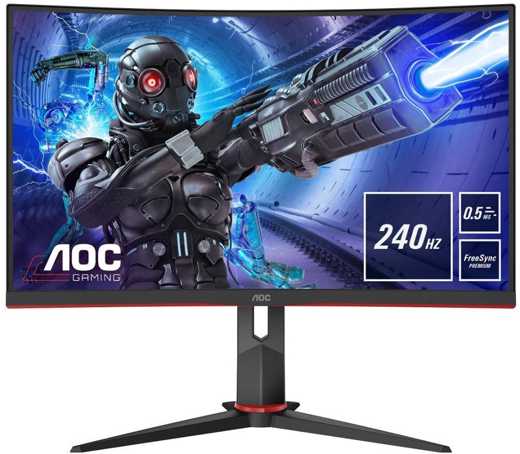 Монитор AOC 27 Curved 1500 VA WLED 1920x1080 240Hz sRGB Coverage 120 0.5 msна ниска цена с бърза доставка - BestPC.BG