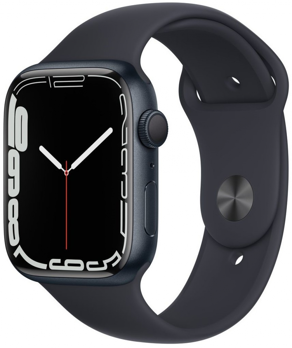 Смарт часовник APPLE Watch S7 45mm Midnight Aluminium Case with Midnight Sport Band Regularна ниска цена с бърза доставка - BestPC.BG