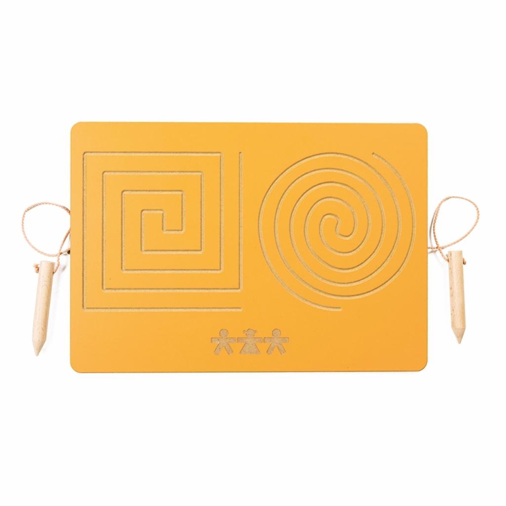 Продукт Nowa Szkola Дъска за графомоторни упражнения, за 2 ръце, кръг и квадрат, жълтана ниска цена с бърза доставка - BestPC.BG