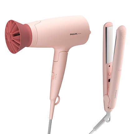 Преса PHILIPS Hair styling promo pack dryer and straightener series 3000 pinkна ниска цена с бърза доставка - BestPC.BG