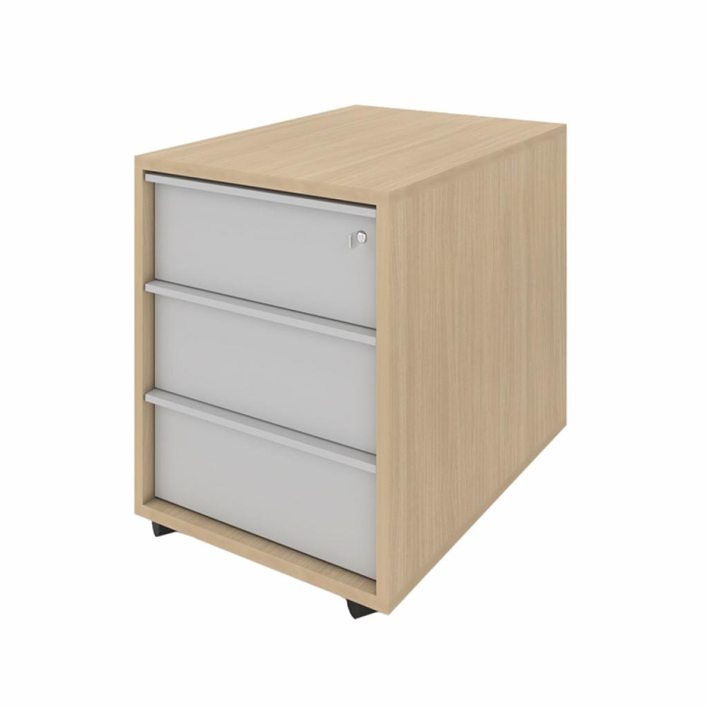 Контейнер за бюро Narbutas Nova, с 3 чекмеджета, с включен ключ, 42.8 x 60 x 56 cm, с колелца, ПДЧна ниска цена с бърза доставка - BestPC.BG