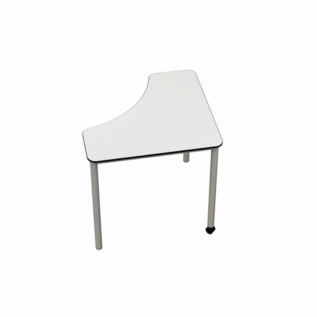 Продукт Ученическа маса RFG Flexus, триъгълна, над VIII клас, 111 х 72 х 76H cm, бял HPL, сглобена мострана ниска цена с бърза доставка - BestPC.BG